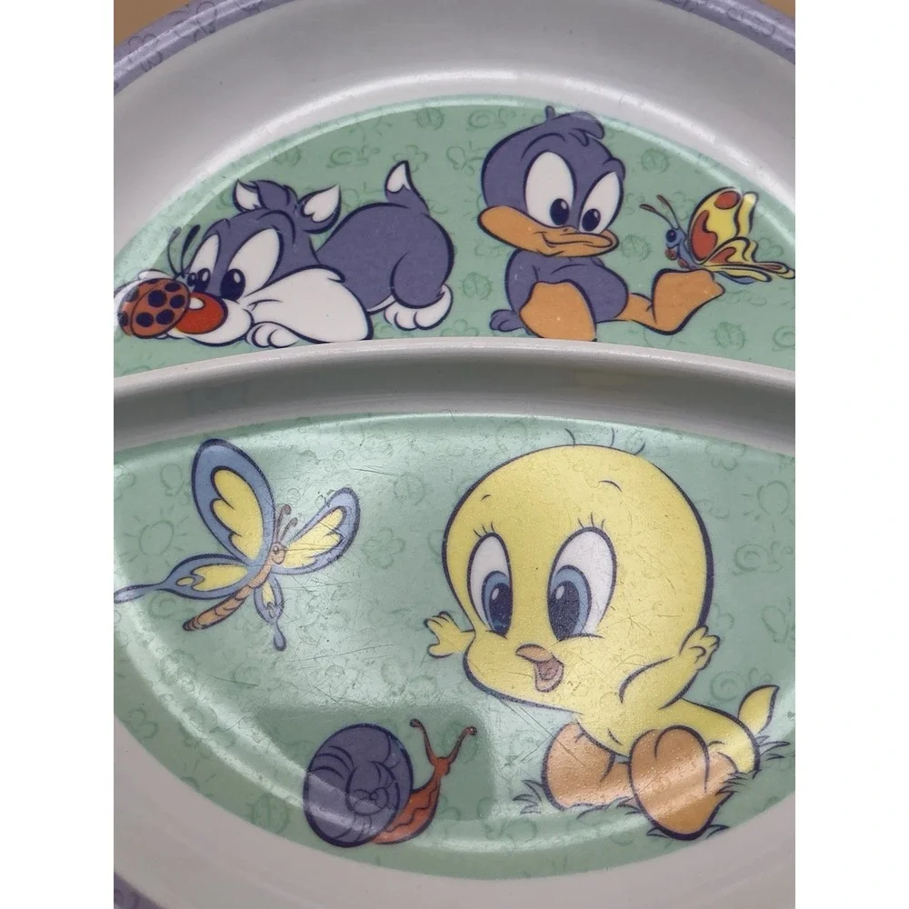 Vintage Baby Tweety Baby Sylvester Looney Tunes Toddler Plate
